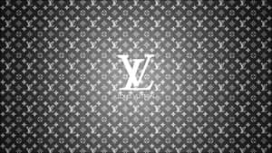 帶有中央標誌的 Louis Vuitton 字母組合圖案壁紙。 — 極簡美學桌面 壁紙