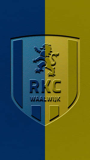 RKCVaalwijk足球俱樂部徽章，在藍色和金色背景上有獅子標誌。 — 9:16 壁紙