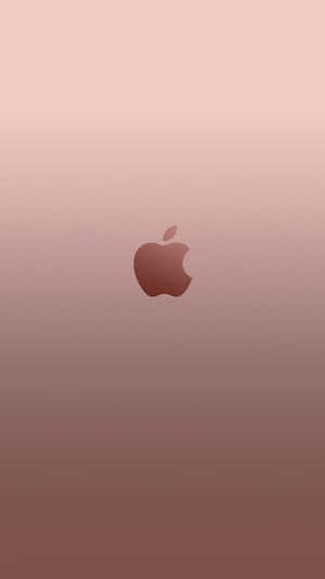 Apple標誌置中於玫瑰金漸變背景上。 — 玫瑰 iPhone 壁紙