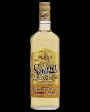 Sauza Tequila Gold 酒瓶，金色標籤，黑色背景 — 金色動態 壁紙