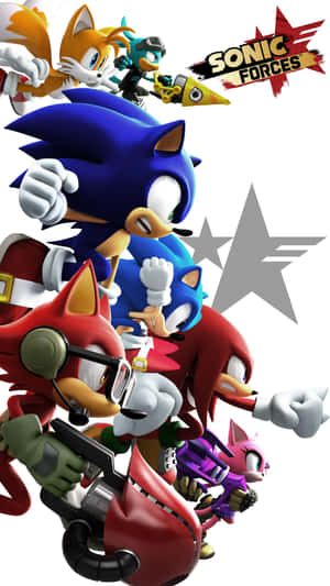《Sonic Forces》電子遊戲角色以動態動作姿勢呈現。 — 音速小子 壁紙