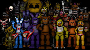一群來自《Five Nights at Freddy's》的可怕電子動畫角色。 — 狂歡三寶 壁紙