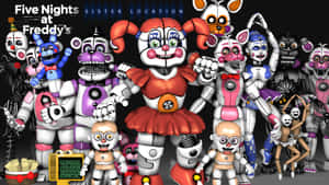 來自《Five Nights at Freddy's》的恐怖機械人偶角色群。 — 狂歡三寶 壁紙
