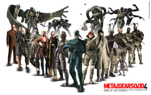 來自《Metal Gear Solid 4》的角色和機械敵人為宣傳圖片擺姿勢。 — 戰爭機器5 壁紙