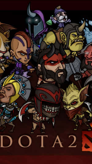 身穿奇幻盔甲、表情兇猛的Q版Dota 2英雄。 — 電玩遊戲 GIF 壁紙