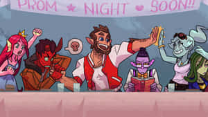 奇幻角色興奮且快樂地慶祝舞會之夜。 — 電玩遊戲 GIF 壁紙
