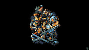 未來戰士動漫團隊身穿戰鬥裝備手持武器。 — 電玩遊戲 GIF 壁紙