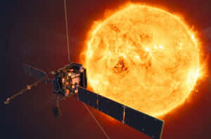 太陽觀測太空船靠近太陽，帶有太陽耀斑 — NASA 動態圖片 壁紙
