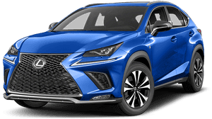 藍色Lexus NX SUV，設計時尚，帶有鍍鉻裝飾。