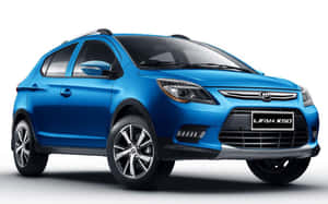 藍色Lifan X50緊湊型SUV，工作室拍攝，白色背景。 — 凱迪拉克 壁紙