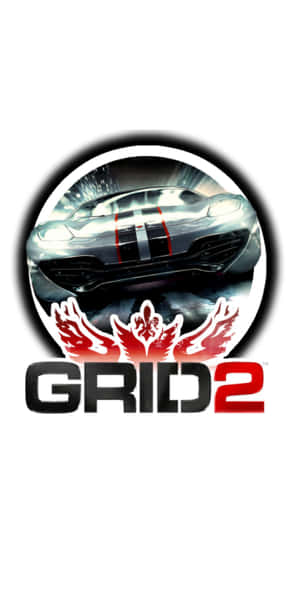 GRID 2遊戲標誌，特色為帶有紅色條紋的銀色賽車。 — 電玩遊戲 GIF 壁紙