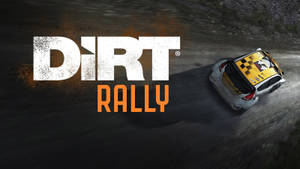 拉力賽車在泥濘地形中疾馳，帶有 'DIRT RALLY' 遊戲標誌。 — 越野拉力賽 壁紙