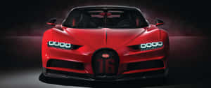 紅色Bugatti Chiron Super Sport 300+在黑暗工作室環境中帶有發光的頭燈。 — 布加迪 GIF 壁紙