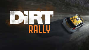 拉力賽車在泥濘地形上比賽，遊戲標題 Dirt Rally 顯示。 — 電玩遊戲 GIF 壁紙