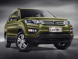 橄欖綠色CX70 SUV，在工作室環境中帶有鍍鉻細節。 — 美學天空 壁紙