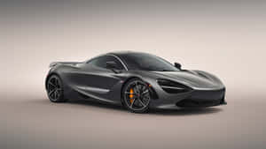 消光灰色McLaren 720S跑車，帶橙色制動卡鉗，於攝影棚環境中。 — 汽車 壁紙