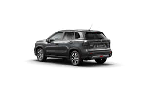 深灰色鈴木 S-Cross SUV 從後方四分之三角度觀看，背景為白色。 — 跑步者 壁紙