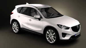 白色Mazda CX-3 SUV在攝影棚燈光下搭配深色背景。 — 馬自達 壁紙