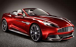 攝影棚中的紅色Aston Martin敞篷跑車 — 好看汽車 壁紙