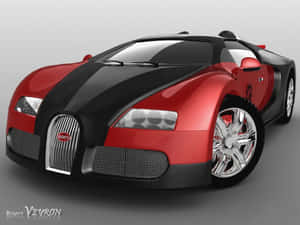 紅色和黑色Bugatti Veyron跑車，配備鍍鉻輪轂，在工作室環境中。 — 布加迪 GIF 壁紙