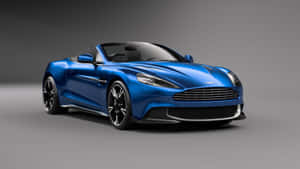 攝影棚中的藍色Aston Martin敞篷跑車 — 阿斯頓維拉 壁紙