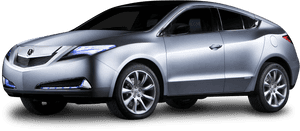 銀色Acura概念SUV，黑色背景上帶藍色燈光