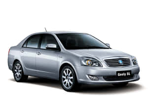 銀色Geely SL轎車在乾淨白色背景下的攝影棚拍攝。 — 好看汽車 壁紙