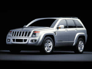 銀色Jeep Grand Cherokee概念SUV在工作室聚光燈下 — 吉普 壁紙