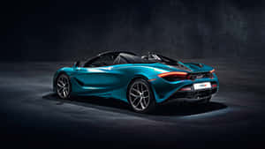 在攝影棚中帶有戲劇性燈光的青色McLaren 720S Spider敞篷車。 — 4K 法拉利 壁紙