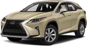 香檳金色Lexus RX SUV攝影棚拍攝，透明背景