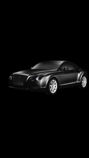 一輛黑色賓利 Continental GT 跑車孤立在黑色背景上。 — 悟空黑 iPhone 壁紙
