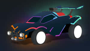 未來主義賽車在黑暗環境中閃耀霓虹燈光 — 電玩遊戲 GIF 壁紙