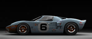 經典海灣福特GT40賽車（編號6）在工作室燈光下。 — 跑車 壁紙