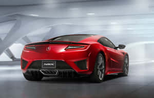 未來感白色隧道中的紅色Acura NSX跑車攝影棚拍攝。 — Steam Deck 壁紙