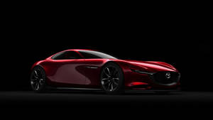 黑色背景攝影棚中的紅色跑車 — 馬自達 壁紙