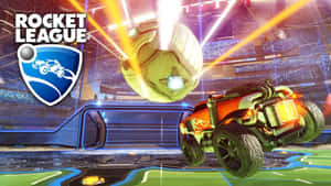 Rocket League 遊戲場景，賽車與足球在競技場中 — 4K 火箭聯盟 壁紙