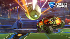 Rocket League 賽車在未來競技場追逐發光球 — 4K 火箭聯盟 壁紙