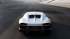 白色Bugatti Chiron Super Sport在賽道上飛馳。 — 布加迪 GIF 壁紙