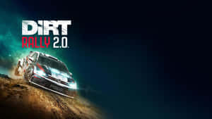 福斯拉力賽車在Dirt Rally 2.0遊戲藝術中於夜燈下在泥濘中飛馳。 — 越野拉力賽 壁紙