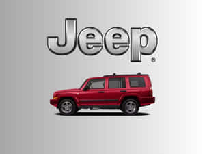紅色Jeep Wrangler SUV，上方有品牌標誌，背景為灰色。 — 吉普 壁紙