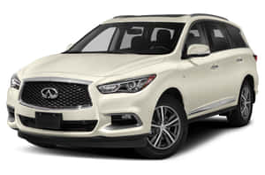 奶油色Infiniti QX60 SUV在攝影棚燈光下，帶有鍍鉻飾件 — MacBook Air M2 壁紙