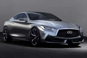 時尚銀色 Infiniti 概念車在工作室中，搭配戲劇性燈光。 — 酷車 壁紙