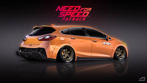 橙色賽車帶KW標誌在攝影棚中，用於Need for Speed Payback遊戲。 — 極速快感 回報 壁紙