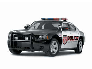黑白警車，帶有紅藍燈光和protect serve文字。 — 警察 GIF 壁紙