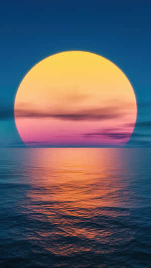 海上日落，鮮豔的色彩倒映在平靜的水面上。 — 海灘日落 壁紙