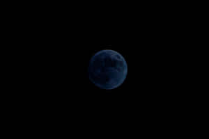 一輪藍色的月亮獨自在黑暗的夜空中閃耀。 — 月光 壁紙
