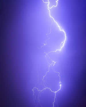 一道明亮的閃電在深紫色暴風雨天空中分叉。 — 閃電麥坤 壁紙