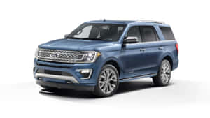 藍色福特 Expedition Platinum SUV 在白色背景的攝影棚中 — 老福特卡車 壁紙