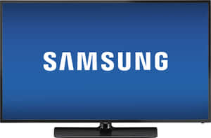 Samsung電視在藍色螢幕上顯示品牌標誌 — 三星 壁紙