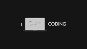 筆記型電腦螢幕顯示一個PHP函數，輸出love這個詞，旁邊有CODING這個詞。 — 程式設計 壁紙